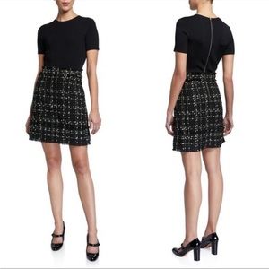 Ted Baker Charrad rib knit shirt dress tweed metallic gold bouclé black dress